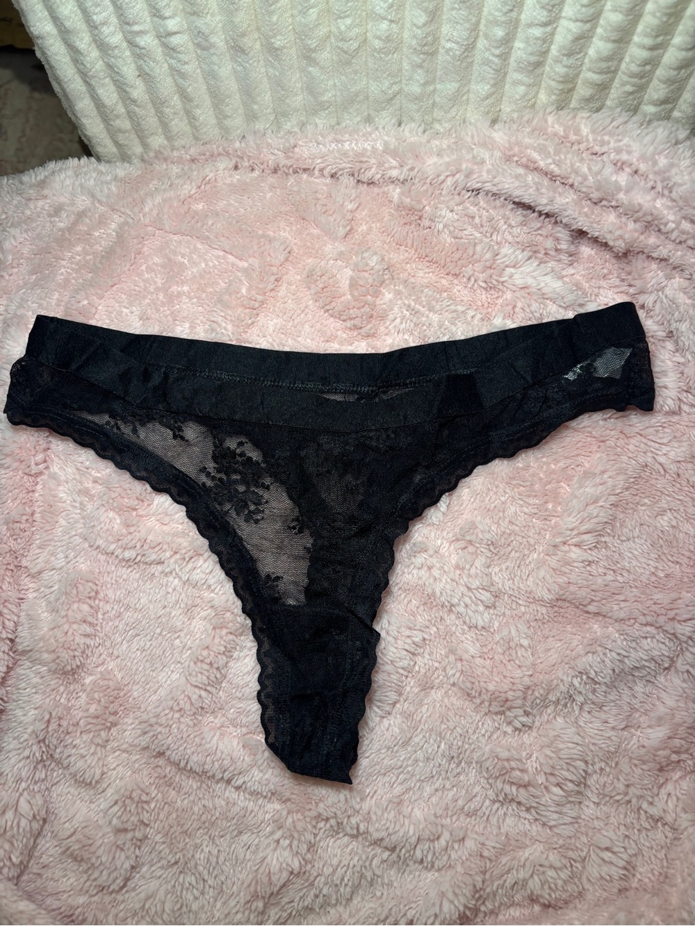 Victoria's Secret Black Lace Thong